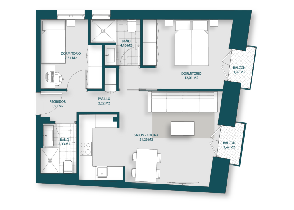 Edificio Séliva. Plano vivienda 1C