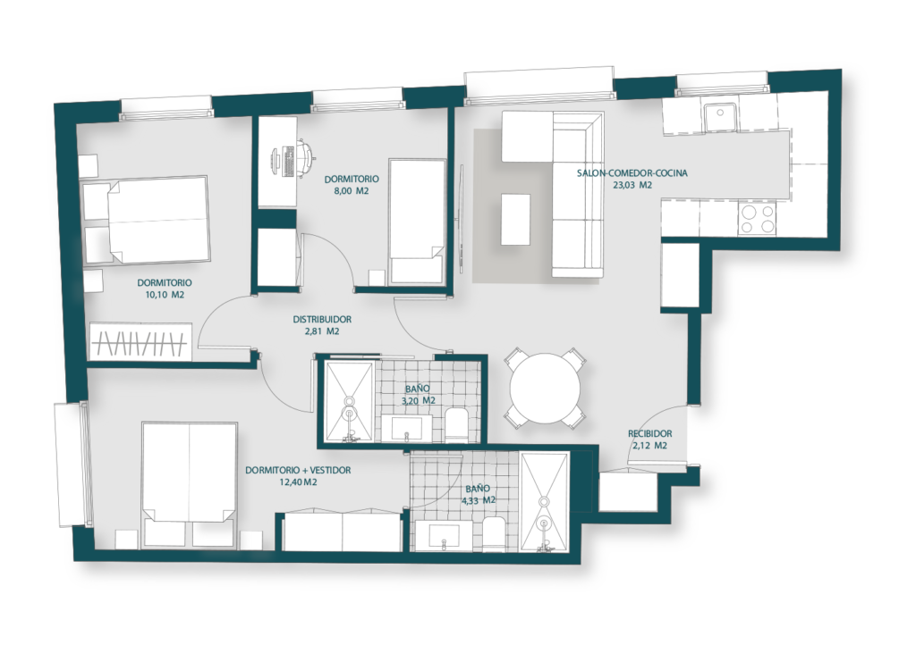Edificio Séliva. Plano vivienda 2G