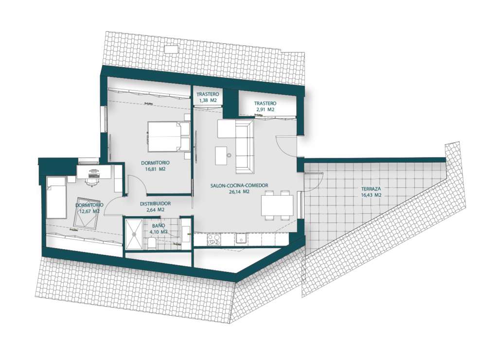 Edificio Séliva. Plano vivienda Ático A